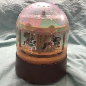 Snow Globe Merry Go Round Plays Music and Moves